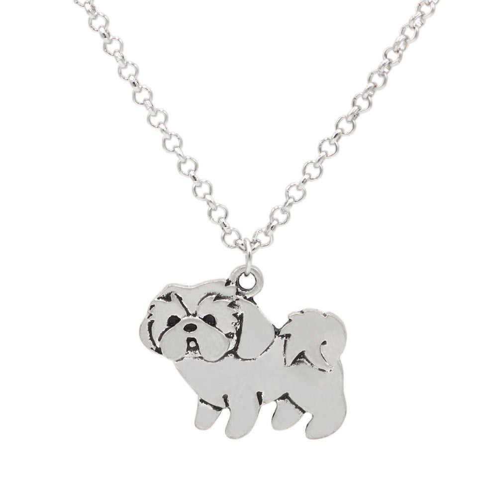 Korean version of simple cute dog pendant fashion necklace accessories