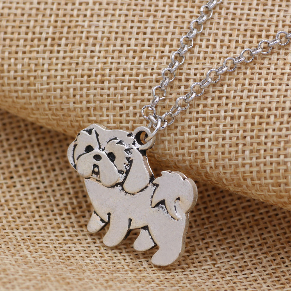 Korean version of simple cute dog pendant fashion necklace accessories