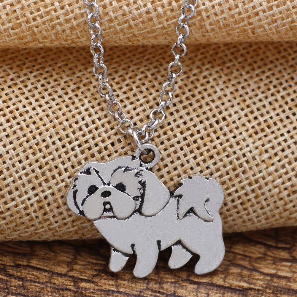 Korean version of simple cute dog pendant fashion necklace accessories