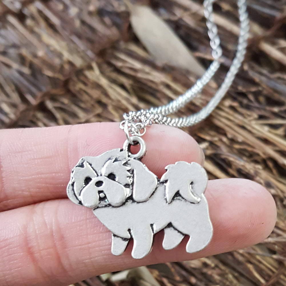 Korean version of simple cute dog pendant fashion necklace accessories